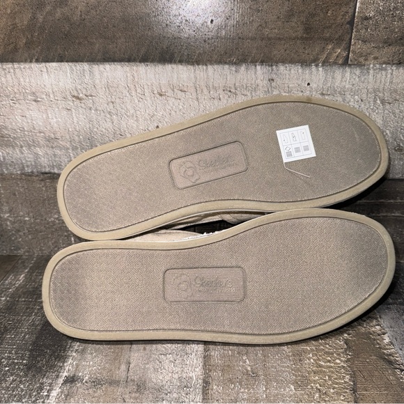 Bobs From Sketchers Loafers Cream 7 NEW Memory Foam Canvas Scrunch Back - Picture 6 of 8